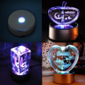 Miniatyrbilde 4 av 5: LED-skjermbase 7 farger skiftende lys elektrisk dreieskive for glassdekorasjon 3