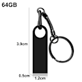 Miniatyrbillede 2 af 5: 64GB USB 2.0 Flash Drive exFAT Metal Thumb Drive 64GB Sort