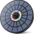 Miniatyrbild 1 av 5: 5,5W utomhus solcellsfontän med färgglada LED-lampor och inbyggt batteri