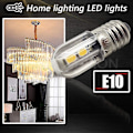 Pikkukuva 2 / 4: E10 Led-lamppu 220v 230v Ac energiansäästöinen Led-merkkivalo 8mm ruuvikanta 3030 4smd Led-piirisarjat Päivitä lamppu, lämmin valkoinen (4 kpl)-hao WR