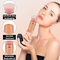Miniatyrbillede 4 af 5: Indtrækkelig foundation makeup børste, rejse fladt hoved børste bærbar foundation børste med låg