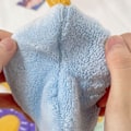 Miniatyrbillede 2 af 5: Håndklæde Dobbelt Lag Koral Fleece Blomsterform Stærk Absorbering Blød Hængende Håndklæde Lyseblå