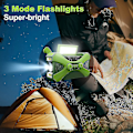 Miniatyrbillede 5 af 5: Kurve radio med mobiltelefonoplader sol, 10000mah bærbar radio Am/fm Usb vandtæt nødradio, 3 tilstande Led lommelygte, Led løsning L