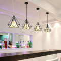 Miniatyrbilde 3 av 5: Industriell anhengslampe 25cm, taklampe taklampe diamantburlampe justerbar ledning (svart)