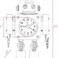 Miniatyrbild 5 av 5: Robotväckarklocka i rostfritt stål utan tickande - väckarklocka med blinkande ögonlampor