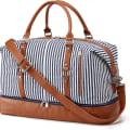 Miniatyrbillede 1 af 4: Rejsetaske Lærred Læder Weekender Taske Rejsetaske Håndbagage Håndtaske