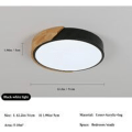 Miniatyrbilde 5 av 5: LED-taklampe, 24W moderne tretaklampe rund kald hvit 6000K ?305CM soverom