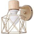 Miniatyrbillede 1 af 5: Moderne Guld Metal Væglampe Bur Dekorere Bondehus Soveværelse Sengekant Stue Læsning Industriel Væglampe AC90-220V Hvidt Lys
