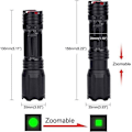Pikkukuva 5 / 5: LED-taktillinen taskulamppu, jossa punainen, vihreä, sininen ja valkoinen, 4 väriä 1:ssä vedenpitävä monitoiminen zoomaava taskulamppu yökuvausta, kalastusta, retkeilyä ja metsästystä varten