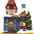 Miniatyrbillede 5 af 5: Anime oplyst julelandsby, LED miniature julelandsbyhus, julelandsby ha