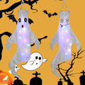 Pikkukuva 2 / 4: Hymyilevä 3D-haamu tuuliviiri: Halloween-koriste kotiin, litteä pussikoriste