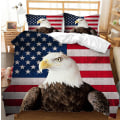 Miniatyrbild 2 av 2: Gqly-18 # Hemtextil Örn 3d Digitaltryck Kit Dubbel Tredelad Påslakan Sängkläder