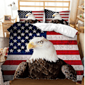 Miniatyrbild 2 av 2: Gqly-5 # Hemtextil Örn 3d Digitaltryck Kit Dubbel Tredelad Påslakan Säng