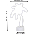 Miniatyrbillede 5 af 5: Neon natlampe med palme og LED-fod - Batteri eller USB-drevet til soveværelse, julefest (palmetræ gul + grøn-kokosnød)