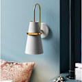 Miniatyrbillede 2 af 5: Nordisk Moderne Design Gylden Horn Væglamper Indendørs Væglampe til Seng Hovedsoveværelse Stue Gang (Hvid)