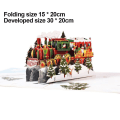 Miniatyrbilde 2 av 5: Håndlaget God Jul Pop Up-kort, Håndlaget 3D Popup Stil 2