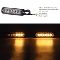 Miniatyrbillede 3 af 5: 4 stk. strobe sidelys, 6 LED faresignal advarselslys bar, gul funktionsfejl signal,