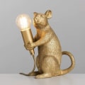 Miniatyrbilde 1 av 5: Moderne metallisk gullmalt rottedesign bordlampe dyremuslampe stue spisestue soverom bordlampe