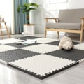 Pikkukuva 1 / 6: Vaahtomuovipehmuste - Pehmeä lasten EVA-palapelit, lukittava lasten leikkimatto lattiamatto vaahtomuovi, 16-pakkaus. 30*30*1.0 (16 kappaletta) valkoinen ja musta White+Black
