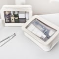 Miniatyrbillede 5 af 5: Gennemsigtig makeup taske opbevaringsboks, kvinders bærbare rejse makeup taske