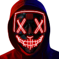 Pikkukuva 1 / 5: Yksivärinen LED-kauhunaamio, Halloween-naamio, Purge 3X-valotehosteilla, ohjaus