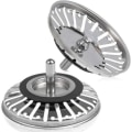 Miniatyrbillede 1 af 5: 2 stk. vaskefilter/vaskepropper til køkken/badeværelse, 84 mm diameter med kuglespids, rustfrit stål