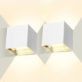 Miniatyrbillede 1 af 2: 2*12W Justerbare Væglamper, 3000K Moderne Indendørs/Udendørs Væglampe, Vandtæt IP65 LED Cube Væglampe til Soveværelse, Trappe, Gang, Badeværelse