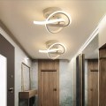 Miniatyrbilde 2 av 5: LED Ganglys Armatur Moderne Personlighet Ringer Design Lysekrone Taklampe for Stue Soverom Svart og Hvit Varm Lys 22W (Hvit)