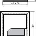 Pikkukuva 2 / 5: Neliömäinen kaapelikansi: 80 x 80mm musta anodisoitu alumiini, 4 kpl