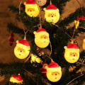 Miniatyrbild 1 av 5: LED-ljusslinga med tomte, 3M 20 LED-julgransbelysning, tomtegirlangljus för hem, julträdgård, sovrum och dekoration