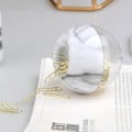 Miniatyrbillede 5 af 5: Magnetisk Papirclipsholder, Hvid Marmorholder med 100 stk. Guld Papirclips 28mm (1,1\") Søde Kontorartikler til Skrivebordsarrangør