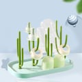 Miniatyrbilde 3 av 5: Plassbesparende benkeplate for tørkestativ til babyflasker, babygrønn