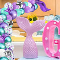 Pikkukuva 6 / 7: Merenneitopyrstö-ilmapallokranssi, violetti lateksirusetti