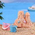 Miniatyrbild 4 av 5: Modell av sandslott i harts, miniatyr, strandlandskap, trädgårdsdekoration
