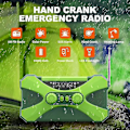 Miniatyrbilde 2 av 5: Sveivradio med mobiltelefonlader sol, 10000mah bærbar radio Am/fm Usb vanntett nødradio, 3 moduser LED lommelykt, Led Solution L