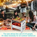 Miniatyrbilde 5 av 5: Bærbar grill - Kullgrill - Røykegrill - Sammenleggbar grill i rustfritt stål - for hage, terrasse, piknik, camping, fotturer, reiser