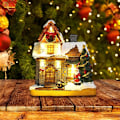 Miniatyrbillede 4 af 5: Anime oplyst julelandsby, LED miniature julelandsbyhus, julelandsby ha