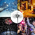 Miniatyrbild 2 av 5: LED-projektorlampor för snöfall, lampor med roterande fjärrkontroll Vattentät landskapssnöflinga Dekorativ belysning för fest