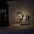 Miniatyrbild 5 av 5: Metallkonst Hästskulptur, Metallhästskulpturer och statyer, LED-belysning Moderna hästkonstverk Statyer