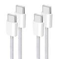 USB-C till USB-C snabbladdningskabel: PD3.0 60W USB Type-C-kabel, flätad nylonladdningskabel, kompatibel USB-C-sladd, 2-pack, 1M