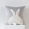 Påskörngott 45x45cm 1/2-pack – Sammet Påskhare Kudde, Påskdekoration Prydnadskudde Vårdekoration Grå 1st-Hukande Kanin Gray 1pc-Squatting Rabbit