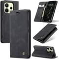 Etui til Xiaomi Redmi Note 14 4G, Premium Læder Flip Wallet-etui med kortpladser og magnetisk lukning - Sort Redmi Note 14 Noir
