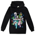Miniatyrbillede 1 af 3: Børne Minecraft Jumper Hættetrøje Sweatshirt Langærmet Pullover Toppe sort sort-FA- sort 150 cm black 150 cm