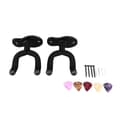 2 st gitarrväggfäste i metall, multifunktionell gitarrhängare med 5 plektrum för ukulele