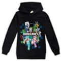 Miniatyrbillede 3 af 3: Minecraft Jumper Hættetrøje Sweatshirt med lange ærmer Pullover Toppe sort til børn sort-FA- sort 130 cm black 130 cm
