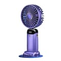 Mini bærbar udendørs ventilator, dobbelt batteri, 5 hastigheder, ideel til camping og vandreture (lilla).
