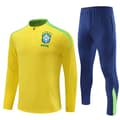 2425 ny fodboldtræningsdragt med halv lynlås efterårs- og vinterdragt store børn Brazil/Yellow 18