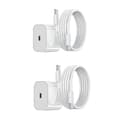 2-pack USB-C-laddare – 20W snabbladdningsadapter + 2m datakabel, vit 2-pack USB-C 2-Pack USB-C