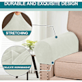 Miniatyrbild 4 av 5: 2 stycken stretch soffarmstödsskydd i tyg, armstödsskydd för stol, armstödsskydd för fåtölj, elastiskt skydd för hem, fåtölj, soffa