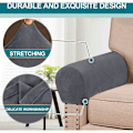 Miniatyrbild 4 av 5: 2 st Soffa Armstödsskydd, Sammetstyg Armstödsskydd, Repskyddande Soffa Armstödsskydd för Hemma Recliner Soffa